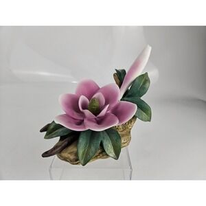 Andrea by Sadek Pink Magnolia Figurine Floral Ceramic Model 9677 Lovely